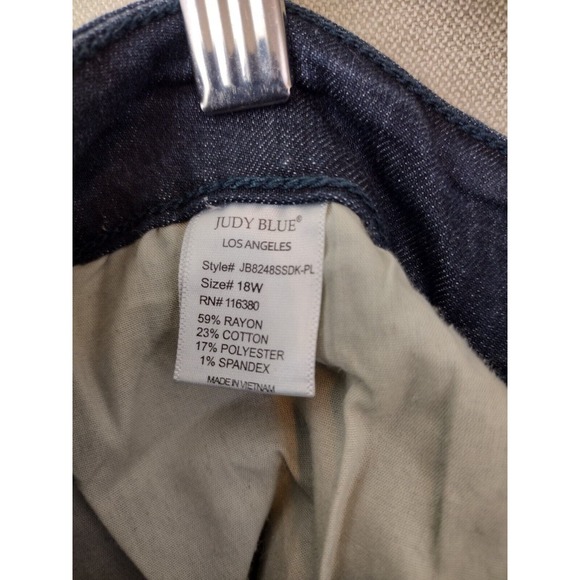 Judy Blue Jeans Women's 18W Medium Wash Skinny Fit Slightly Distressed Pockets - Picture 6 of 12